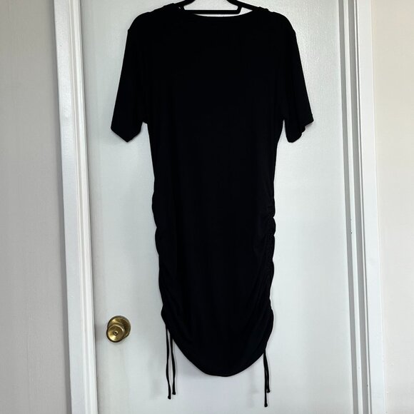 Divided Side-Cinch Ribbed Bodycon Dress - Picture 2 of 4